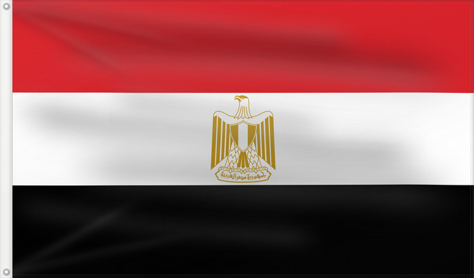 Flag, with two metal eyelets and reinforced hoist: Egypt L Égypte Egipto Ägyptens Dell Egitto Egypte የግብፅ ሰንደቅዓላማ علم مصر Сцяг Егіпта Banniel Egipt Yr Aifft Af Ægypten Σημαία της Αιγύπτου Egiptio Egyptin Asenǧaq n Maṣer Флаг Египта Masar Egyptens Mısır Прапор Єгипту