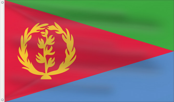 Drapeau, avec deux œillets métalliques et guindant renforcé : Eritrea	L Érythrée	Dell Eritrea	የኤርትራ ባንደራ	علم إريتريا	Af Eritrea	Eritreo	پرچم اریتره	דגל אריתריאה	Alaabaa Eritrea	Флаг Эритреи	S Eritrea	Eritreje	Eratareya	Eritreas	ባንደራ ኤርትራ