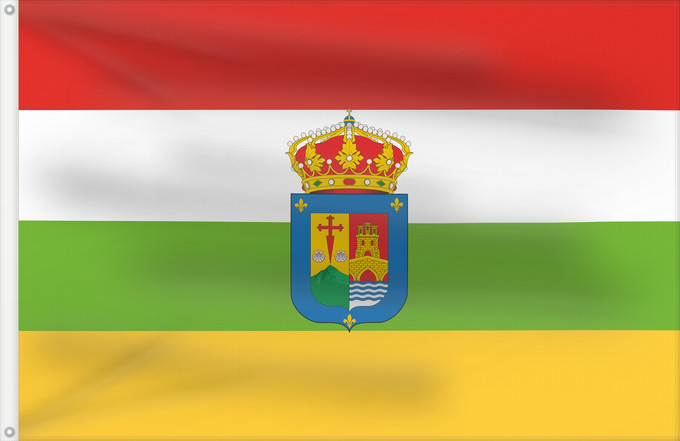 Bandera, con dos ojales metálicos y lado del asta reforzado: La Rioja