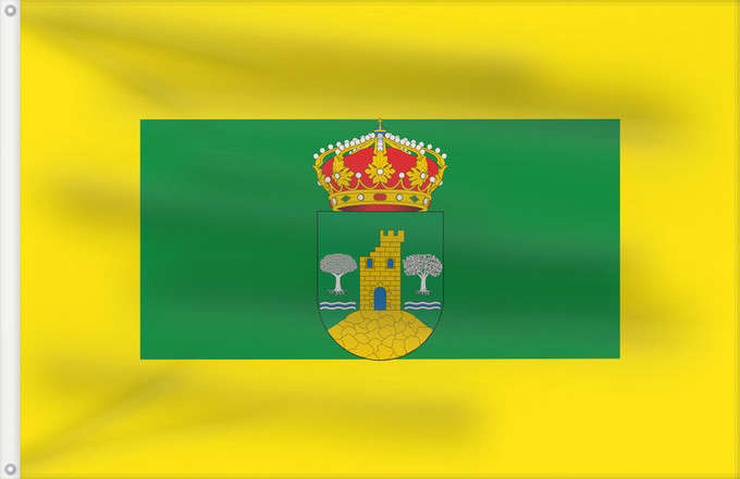 Bandera, con dos ojales metálicos y lado del asta reforzado: Abrucena	Arms of Abla Almería province - Spain	Municipio de Abrucena  Almería - España Según la descripción Paño rectangular de proporciones 1 1,5 de color verde