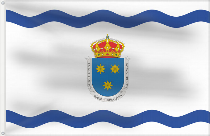 Bandera, con dos ojales metálicos y lado del asta reforzado: Ainzón Ainzón, Zaragoza, Spain Ainzón, Zaragoza, España D Ainzón, Saragossa, Espanya