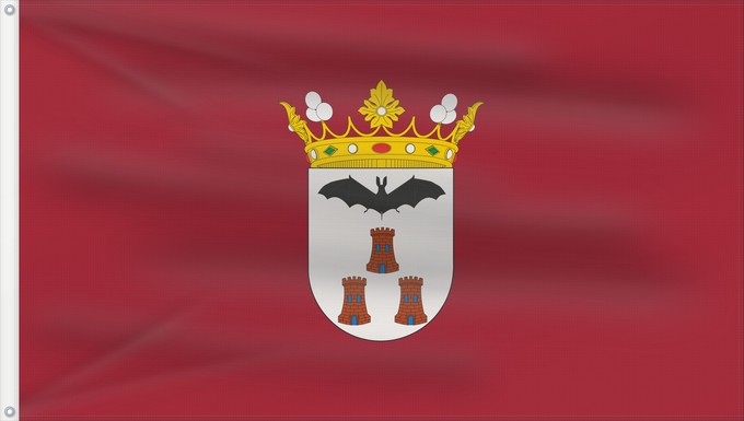 Bandera, con dos ojales metálicos y lado del asta reforzado: Albacete  city  Spain	City of Albacete, in Albacete province, Spain	Albacete (ville)	Un lienzo rojo carmesí, dimensiones 90 155 cm	Albacete (Stadt)	Albacete (città)