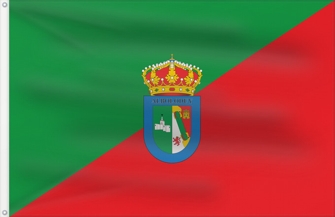 Bandera, con dos ojales metálicos y lado del asta reforzado: Alboloduy	Alboloduy  Almería province - Spain	Municipio de Alboloduy  Almería - España Según la descripción