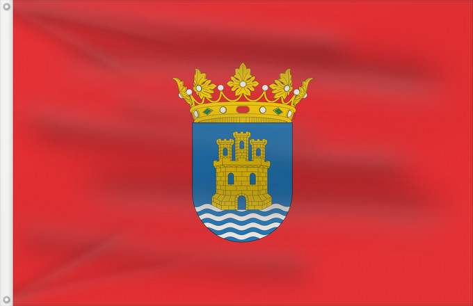 Bandera, con dos ojales metálicos y lado del asta reforzado: Alcalá de Henares	D Alcalá de Henares	Alkalao	Alcalá de Henaresko bandera	E Alcalá de Henares	Bandièra d Alcalá de Henares