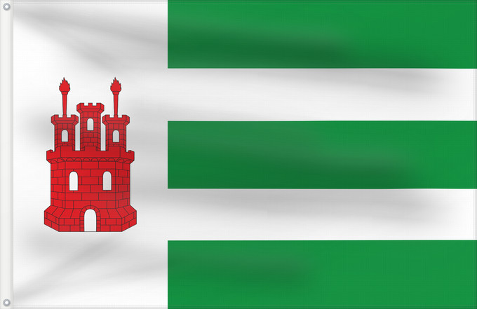 Bandera, con dos ojales metálicos y lado del asta reforzado: Alcalá de Moncayo Alcalá de Moncayo-Zaragoza-Spain Alcalá de Moncayo-Zaragoza