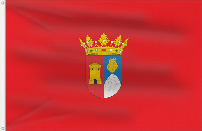 Bandera, con dos ojales metálicos y lado del asta reforzado: Alcolecha Spain Alcolecha Alcoleja , in Alicante province, Spain Proporciones 2 3. De rojo