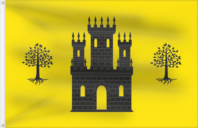 Bandera, con dos ojales metálicos y lado del asta reforzado: D Alcoletge	Alcoletge	Alcoletge Bandera apaisada	D Alcoletge Bandera apaïsada