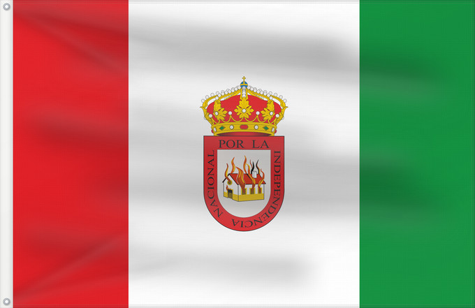 Bandera, con dos ojales metálicos y lado del asta reforzado: Algodonales Spain Algodonales, in Cádiz province, Spain Algodonales Vez y media más larga que ancha