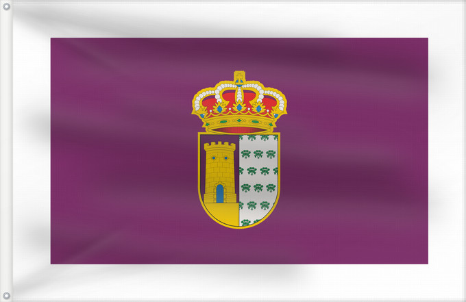 Bandera, con dos ojales metálicos y lado del asta reforzado: Almócita Almócita Almería province - Spain Municipio de Almócita Almería - España Según la descripción Paño rectangular de dimensiones vez y media más largo que el ancho