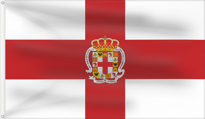 Bandera, con dos ojales metálicos y lado del asta reforzado: Almería	Almería city  Spain	Ciudad de Almería