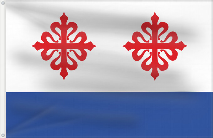 Bandera, con dos ojales metálicos y lado del asta reforzado: Almonacid de Zorita Spain Almonacid de Zorita Paño rectangular
