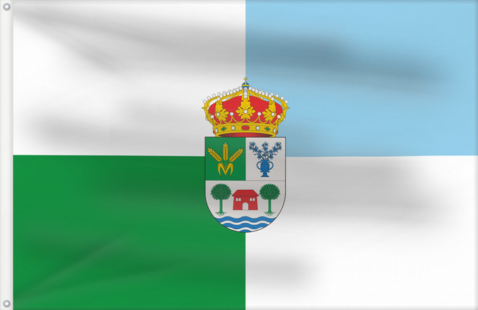 Bandera, con dos ojales metálicos y lado del asta reforzado: Antigüedad	Antigüedad, in Palencia province, Spain	Municipal de Antigüedad  provincia de Palencia