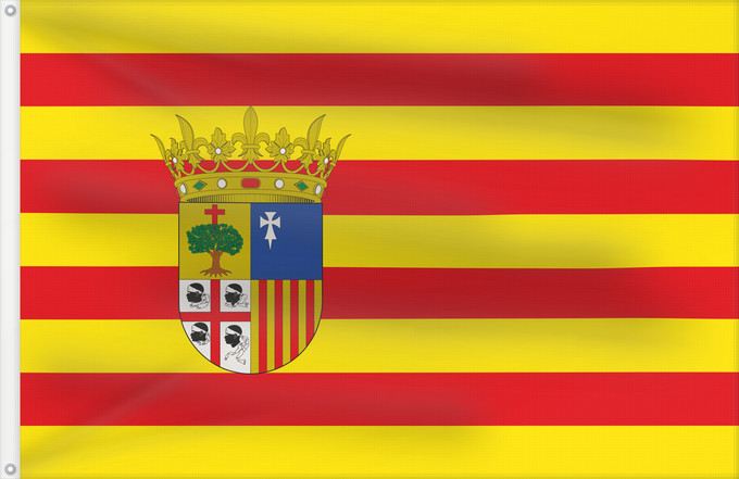 Flag, with two metal eyelets and reinforced hoist: Aragón Aragon Aragona D Aragón