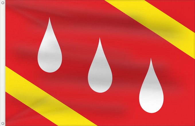 Bandera, con dos ojales metálicos y lado del asta reforzado: Aranda de Moncayo