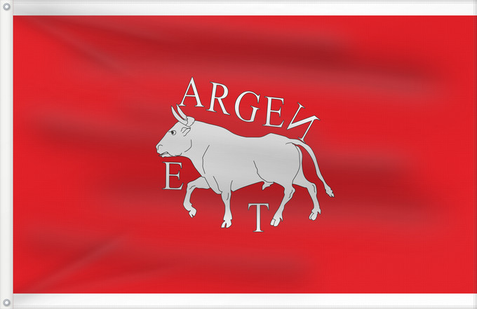 Bandera, con dos ojales metálicos y lado del asta reforzado: Argente	Arms of Argente-Teruel-Spain	Argente-Teruel