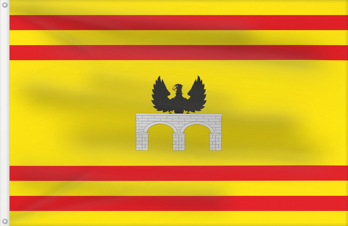 Bandera, con dos ojales metálicos y lado del asta reforzado: Ariza	Municipal de Ariza  Zaragoza