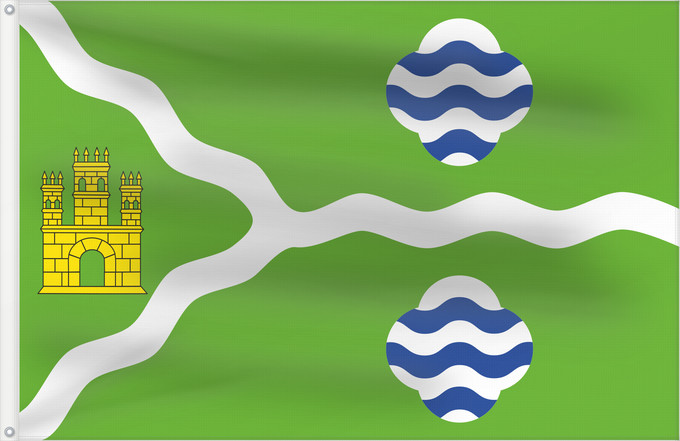 Bandera, con dos ojales metálicos y lado del asta reforzado: Bassella	It is easy to put a border around this flag image	Proporciones 2 3, verde claro	Apaïsada