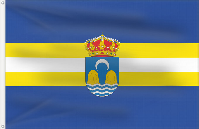 Bandera, con dos ojales metálicos y lado del asta reforzado: Bayarque Spain	Bayarque, in Almería province, Spain	Bayarque	Paño rectangular