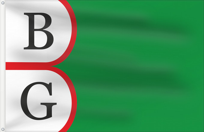 Bandera, con dos ojales metálicos y lado del asta reforzado: Belmonte de Gracián Spain	Belmonte de Gracián, in Zaragoza province, Spain	Belmonte de Gracián	Paño verde de proporción 2/3; al asta