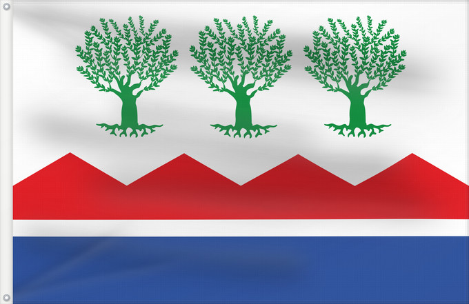 Bandera, con dos ojales metálicos y lado del asta reforzado: Benalúa de las Villas Spain	Benalúa de las Villas, in Granada  Spain	Benalúa de las Villas
