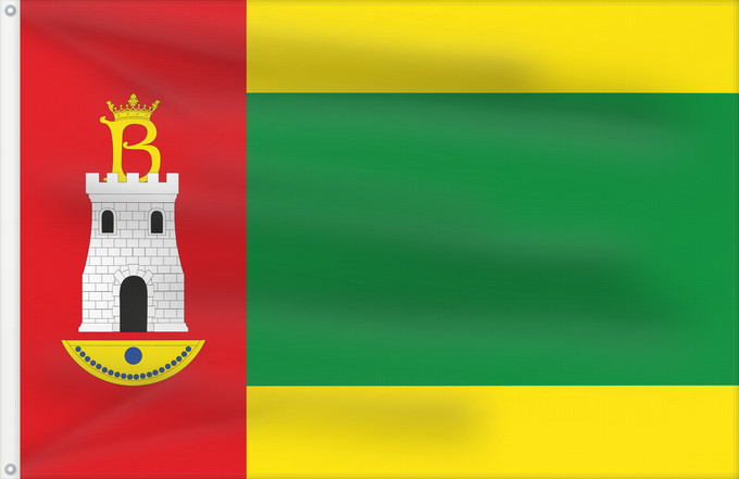 Bandera, con dos ojales metálicos y lado del asta reforzado: Bulbuente Bulbuente, Zaragoza, Spain Bulbuente, Zaragoza, España
