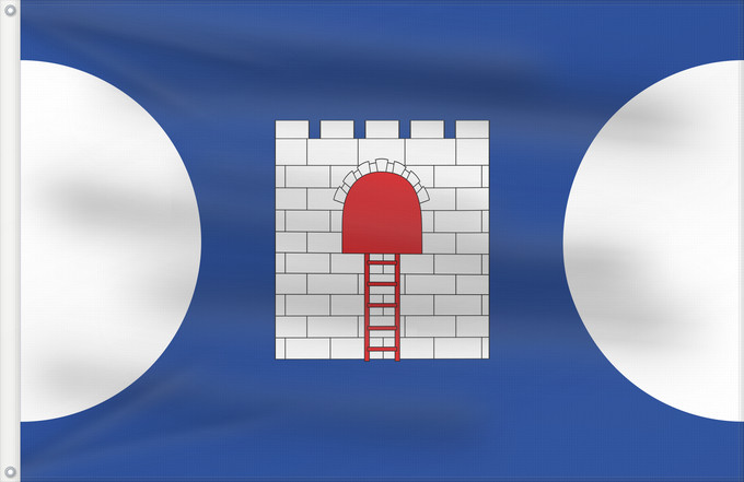 Bandera, con dos ojales metálicos y lado del asta reforzado: Calmarza Calmarza-Zaragoza-Spain Calmarza-Zaragoza