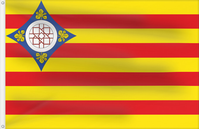Bandera, con dos ojales metálicos y lado del asta reforzado: Campo de Cariñena