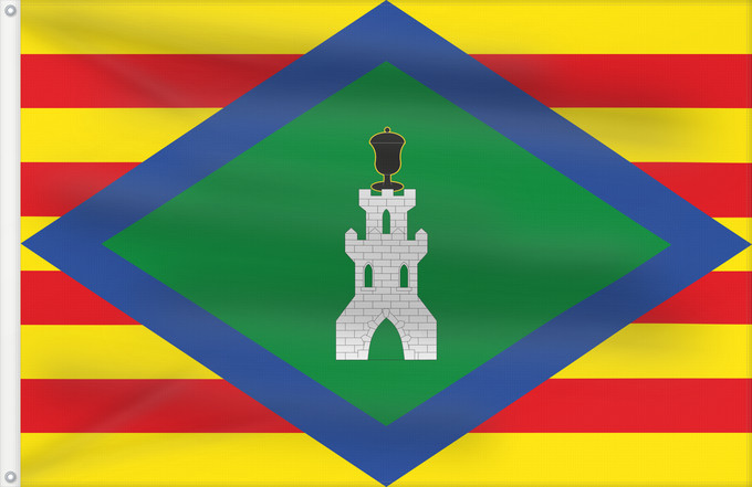 Bandera, con dos ojales metálicos y lado del asta reforzado: Castejón de Alarba Castejón de Alarba-Zaragoza-Spain Castejón de Alarba-Zaragoza