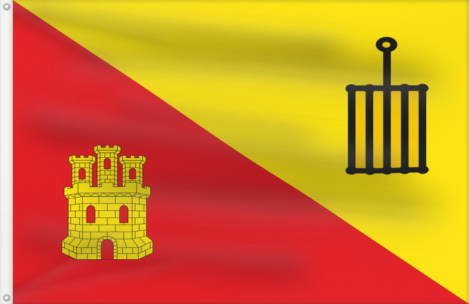 Bandera, con dos ojales metálicos y lado del asta reforzado: Castigaleu	Castigaleu-Huesca-Spain	Castigaleu-Huesca