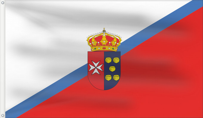 Bandera, con dos ojales metálicos y lado del asta reforzado: Cerecinos de Campos Cerecinos de Campos Zamora, Spain Cerecinos de Campos Zamora, España