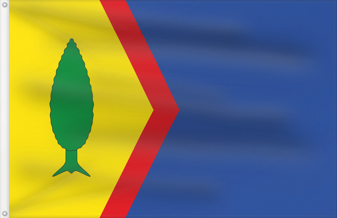 Bandera, con dos ojales metálicos y lado del asta reforzado: Chiprana