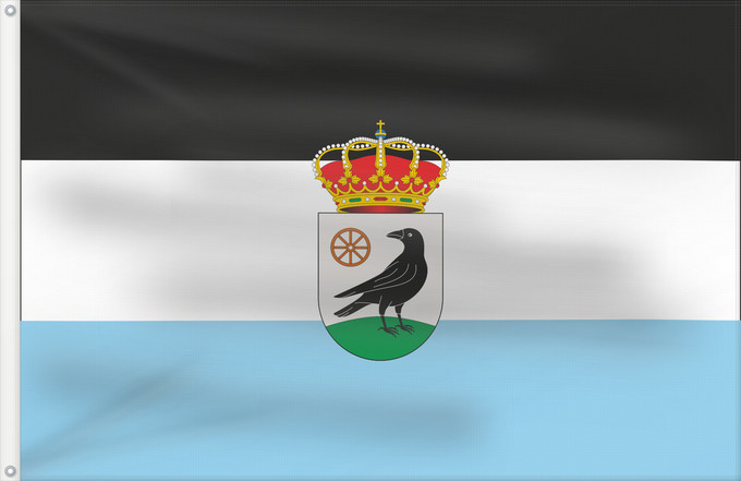 Bandera, con dos ojales metálicos y lado del asta reforzado: El Cuervo de Sevilla Sevilla El Cuervo de Sevilla, Seville, Spain El Cuervo de Sevilla El Cuervo de Sevilla, Sevilla, España