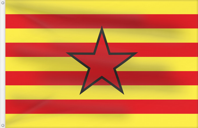 Bandera, con dos ojales metálicos y lado del asta reforzado: EstreladaAragonesa