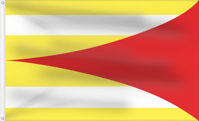 Bandera, con dos ojales metálicos y lado del asta reforzado: Favara de Matarranya