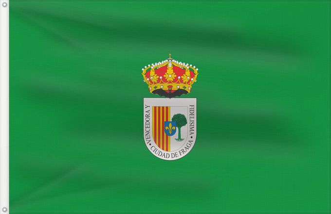 Bandera, con dos ojales metálicos y lado del asta reforzado: Fraga Fraga, en Huesca España