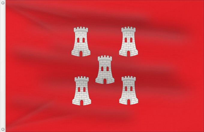 Bandera, con dos ojales metálicos y lado del asta reforzado: Fuentes de Ebro	Fuentes de Ebro, Zaragoza, España