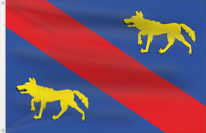 Bandera, con dos ojales metálicos y lado del asta reforzado: Gurrea de Gállego English Flag of Gurrea de Gállego Gurrea de Gállego Huesca Paño azul