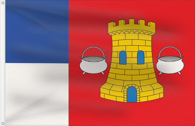 Bandera, con dos ojales metálicos y lado del asta reforzado: Hornillos de Cerrato	Hornillos de Cerrato  Palencia, Castile and León	Municipal de Hornillos de Cerrato  Palencia