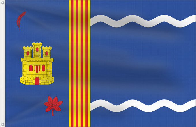 Bandera, con dos ojales metálicos y lado del asta reforzado: Almolda	La Almolda-Zaragoza-Spain	La Almolda	Almolda-Zaragoza