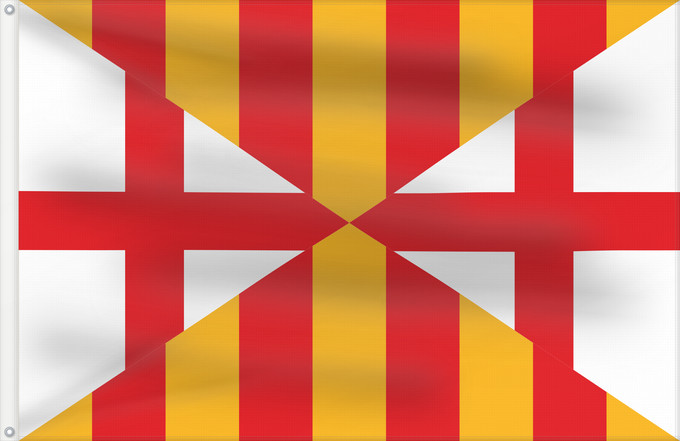 Bandera, con dos ojales metálicos y lado del asta reforzado: Cerdanya Cerdanya s Cerdagne