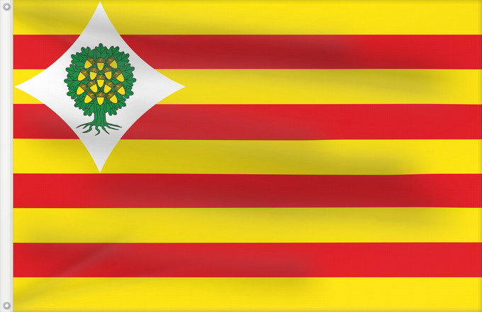 Bandera, con dos ojales metálicos y lado del asta reforzado: Comarca del Campo de Belchite