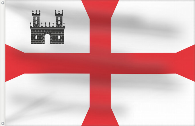 Bandera, con dos ojales metálicos y lado del asta reforzado: Masó	Masó flag	Drapeau de la Masó	Apaisada	Masó-Flagge	Bandiera della Masó	Apaïsada
