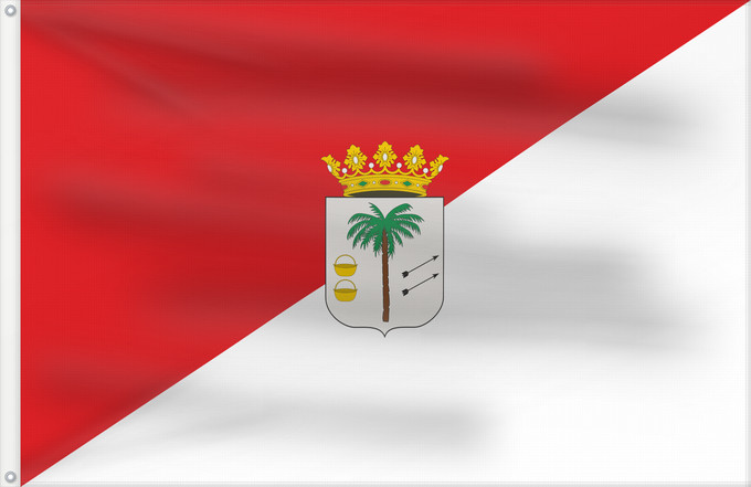 Bandera, con dos ojales metálicos y lado del asta reforzado: Palma del Condado	La Palma del Condado, Huelva, Spain	La Palma del Condado	Palma del Condado, Huelva, España