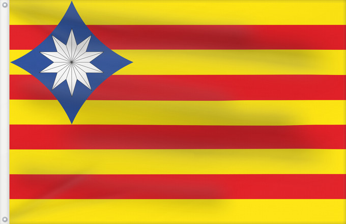 Bandera, con dos ojales metálicos y lado del asta reforzado: Ribera Baja del Ebro