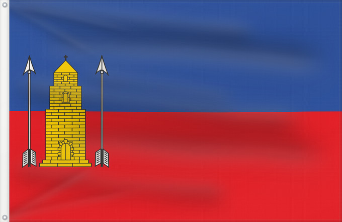 Bandera, con dos ojales metálicos y lado del asta reforzado: Labuerda	Labuerda-Huesca-Spain	Labuerda-Huesca