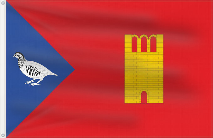 Bandera, con dos ojales metálicos y lado del asta reforzado: Laperdiguera	Laperdiguera-Huesca-Spain	Laperdiguera-Huesca