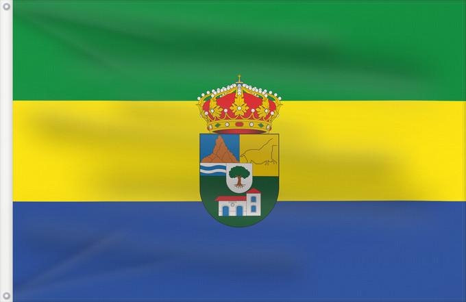 Bandera, con dos ojales metálicos y lado del asta reforzado: Tres Villas	Las Tres Villas	Municipio de Las Tres Villas en la Provincia de Almería  España
