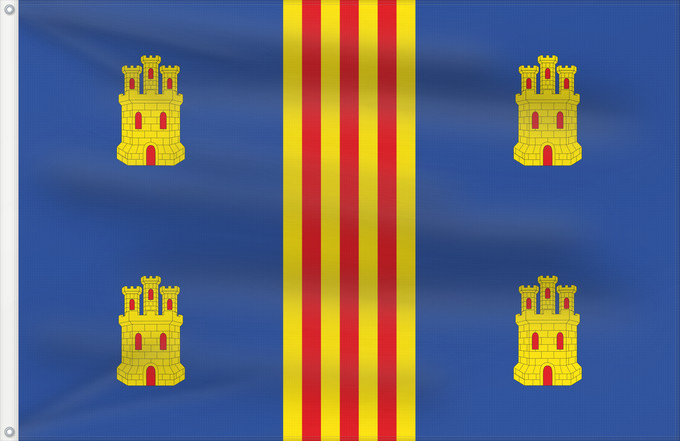 Bandera, con dos ojales metálicos y lado del asta reforzado: Lascuarre	Lascuarre-Huesca-Spain	Lascuarre-Huesca