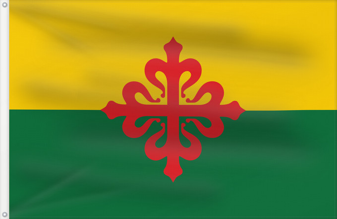 Bandera, con dos ojales metálicos y lado del asta reforzado: Lopera  Jaén	Lopera, Jaén, Spain	Lopera	Lopera, Jaén, España