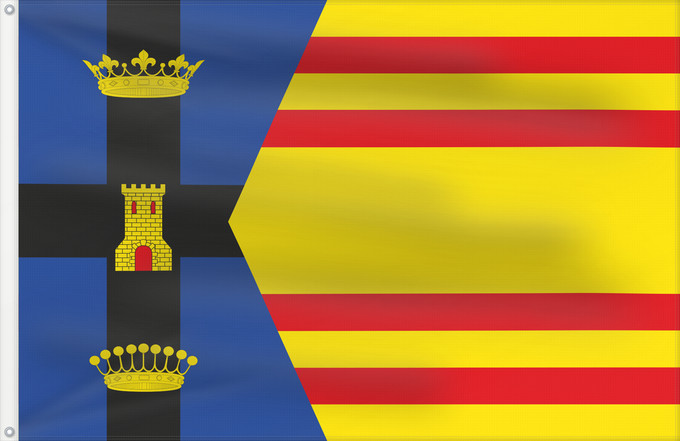 Bandera, con dos ojales metálicos y lado del asta reforzado: Malón Malón-Zaragoza-Spain Malón-Zaragoza